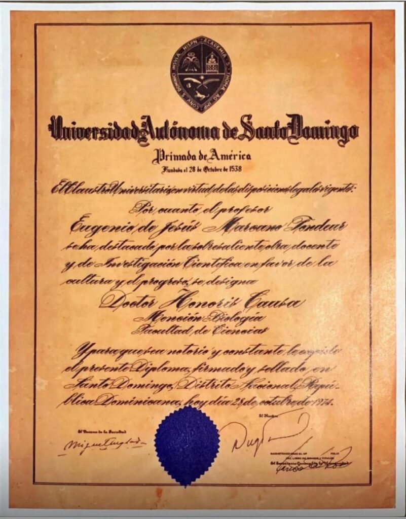 Diploma Honoris Causa 1974
