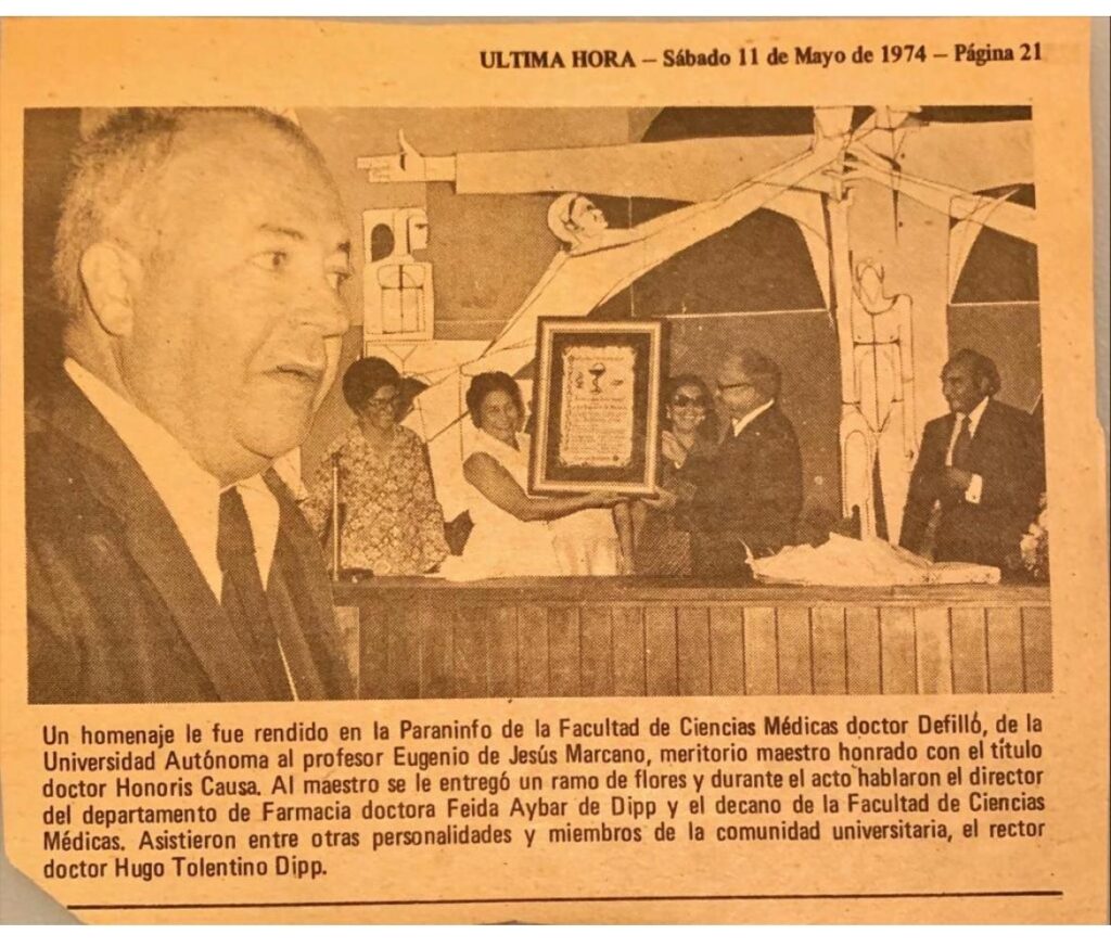 Homenaje Facultad Ciencias Medicas Ultima Hora Mayo 74